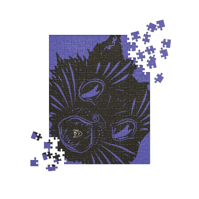 Partially completed Ah Kitty Head Halloween Jigsaw Puzzle showcasing gothic art for spooky night