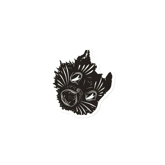 Black silhouette of a cat’s face with bright eyes for Bewitching Kitty Head Magnet
