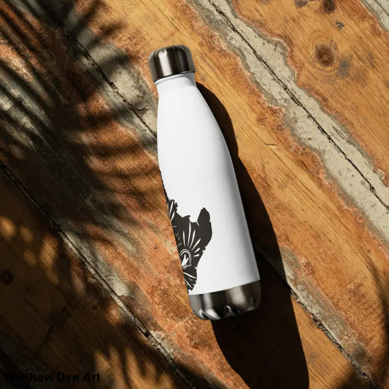 White metal water bottle featuring Kitty Head design for whimsical Halloween magic