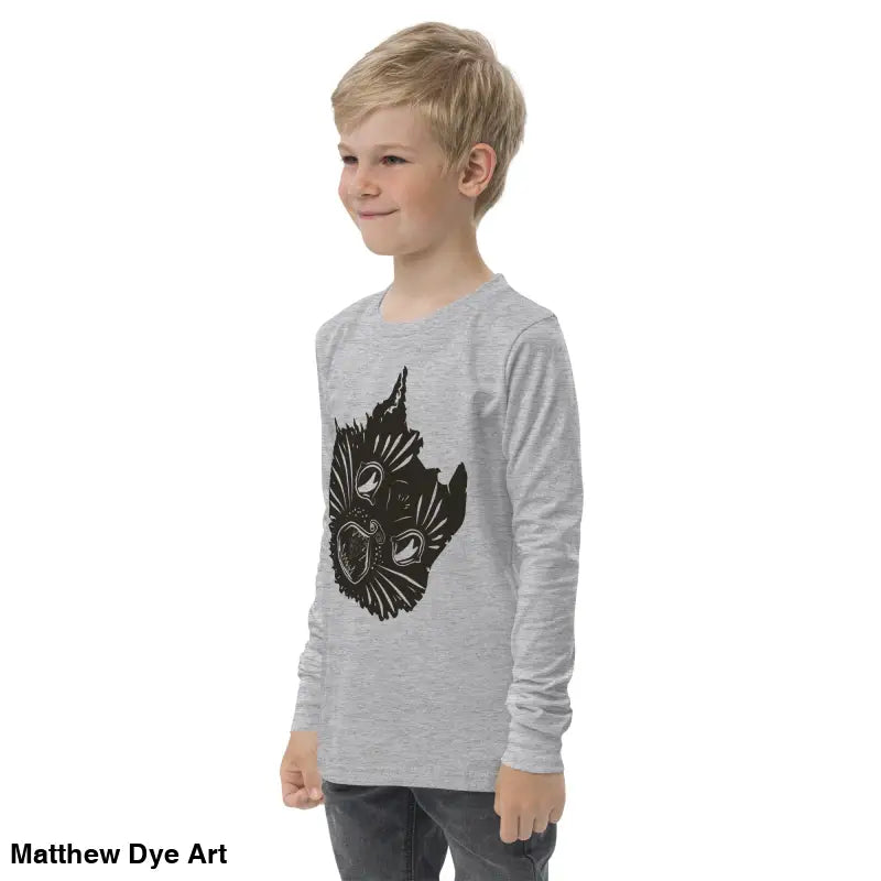 Ah Kitty comfortable cotton unisex youth sweater featuring Halloween graphics for kids
