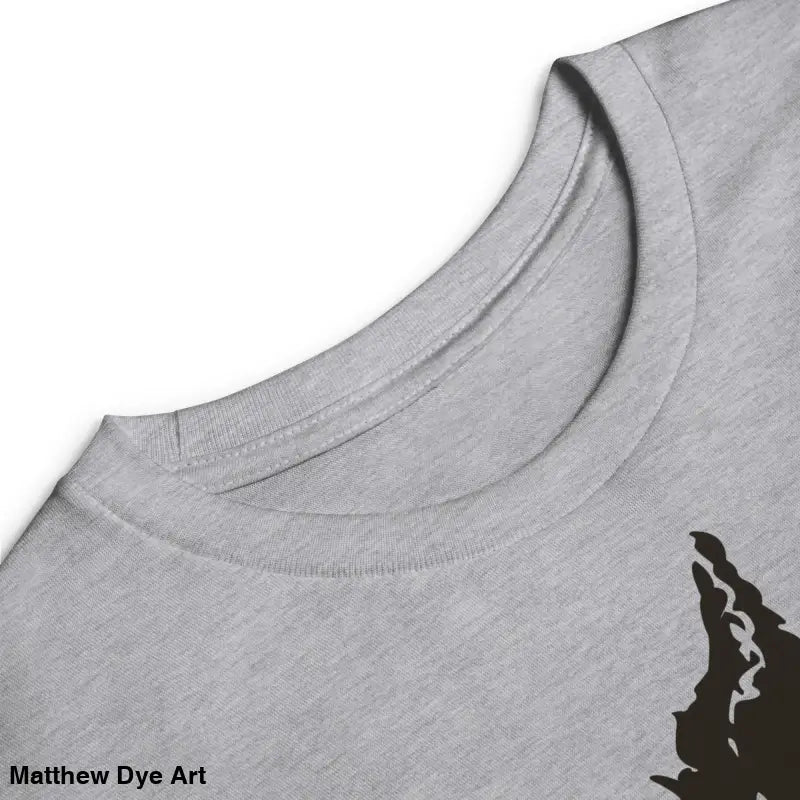 Gray t-shirt neckline of Ah Kitty comfortable cotton unisex youth sweater for Halloween