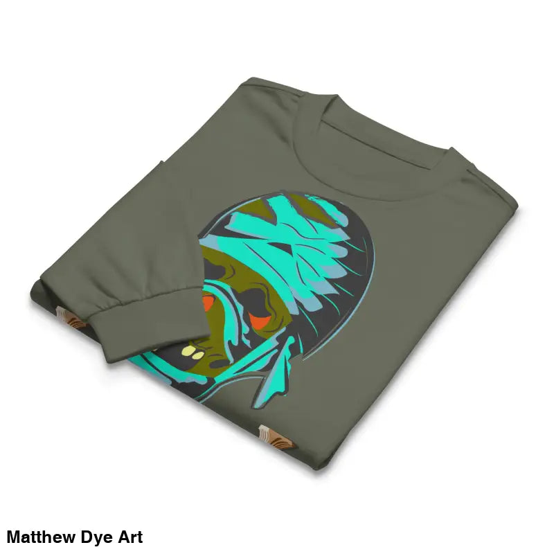 Premium long sleeve shirt featuring a relaxed fit and captivating mummy mystique graphic