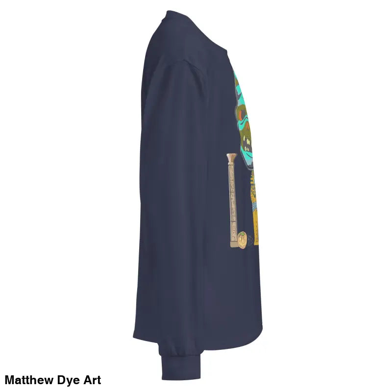 Premium long sleeve Navy shirt featuring relaxed fit and Mummy mystique design