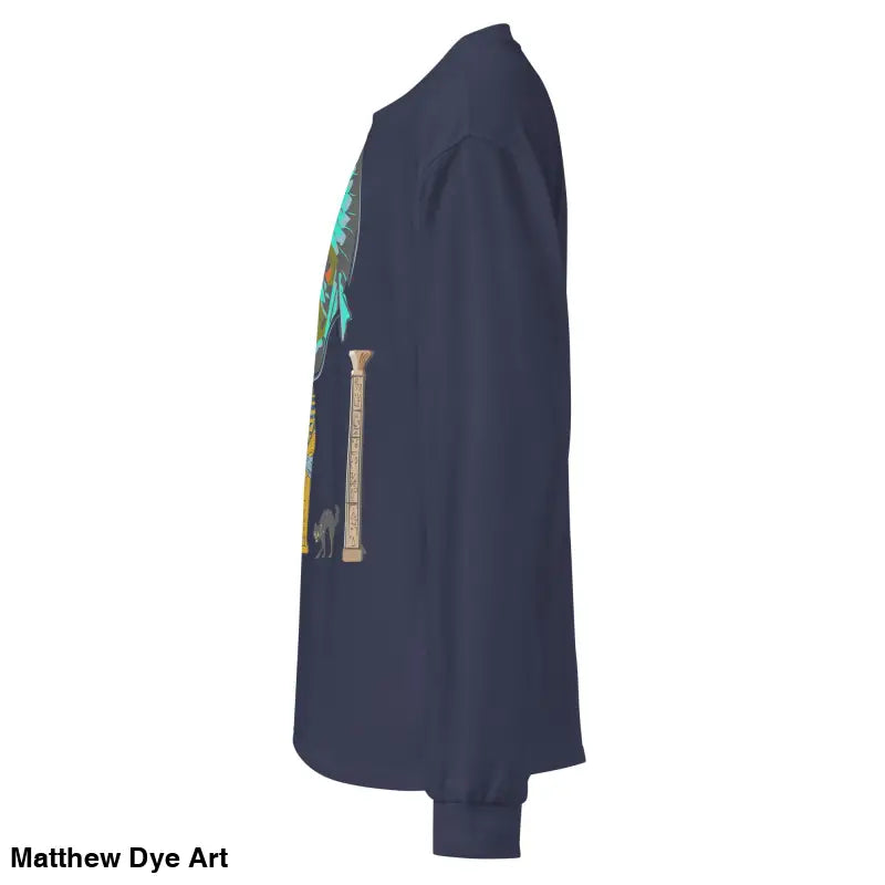 Navy premium long sleeve shirt with Egyptian design exuding mummy mystique