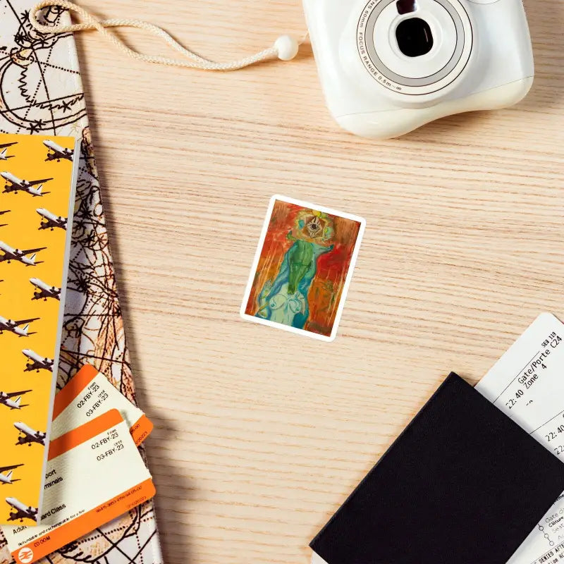 Vintage religious icon print reflecting The Priestess’s enigmatic beauty in vibrant colors