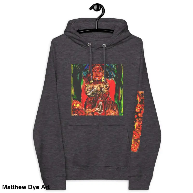 Gray unisex Halloween hoodie featuring a Trick ’r Treat graphic for warmth and comfort