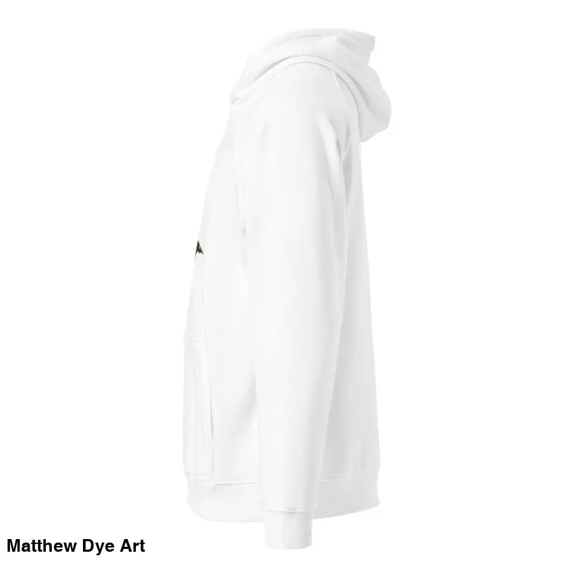 Bat Baby Unisex Art Hoodie featuring a cozy white design for playful retro Halloween vibes