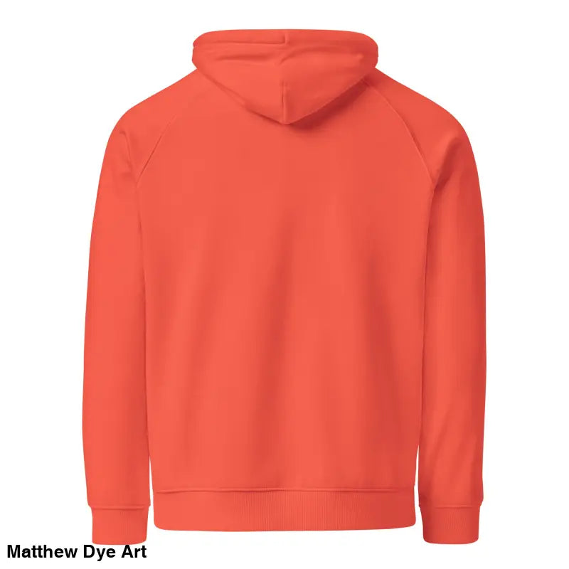 Orange hooded sweatshirt featuring Bat Baby design for a playful retro Halloween vibe