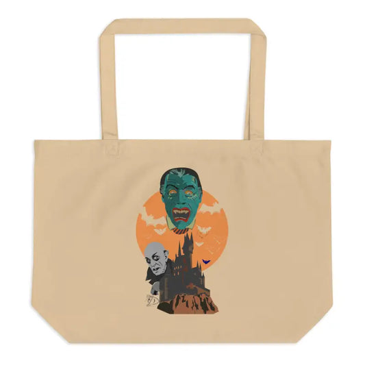 Beige organic cotton tote featuring Matthew Dye art from the Cute Halloween Collection