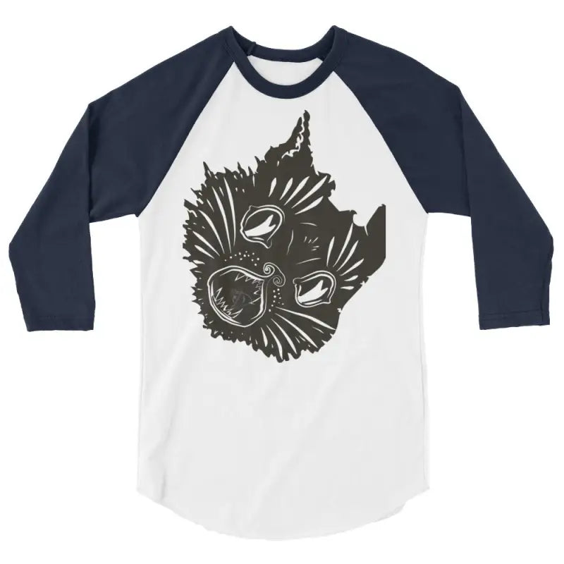 Raglan shirt featuring a cat graphic from Claws Out fantasy baseball collection