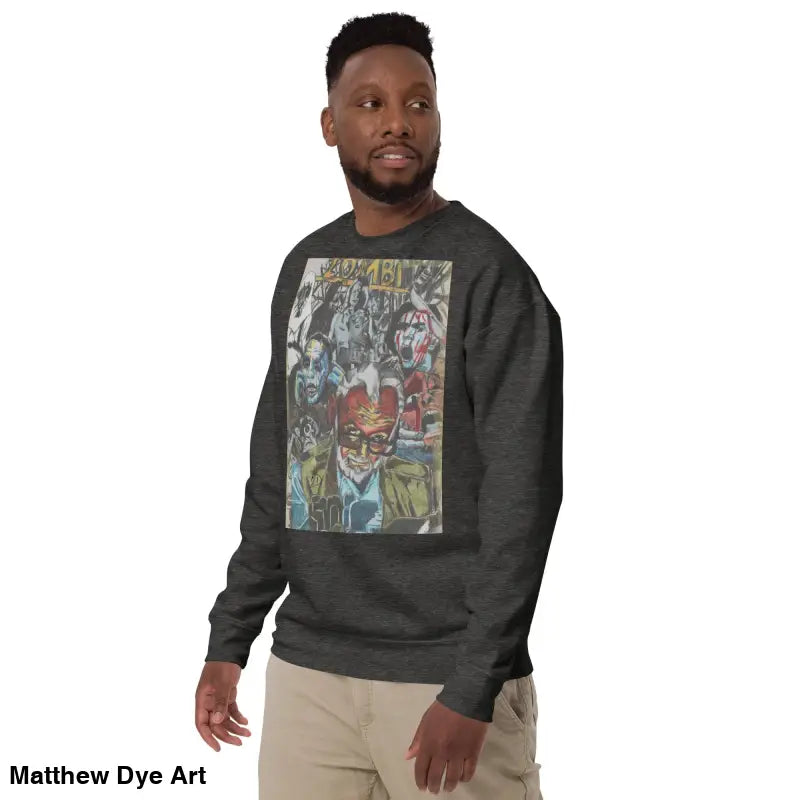 Gray cotton sweatshirt featuring Romero graphic for unique style and comfort