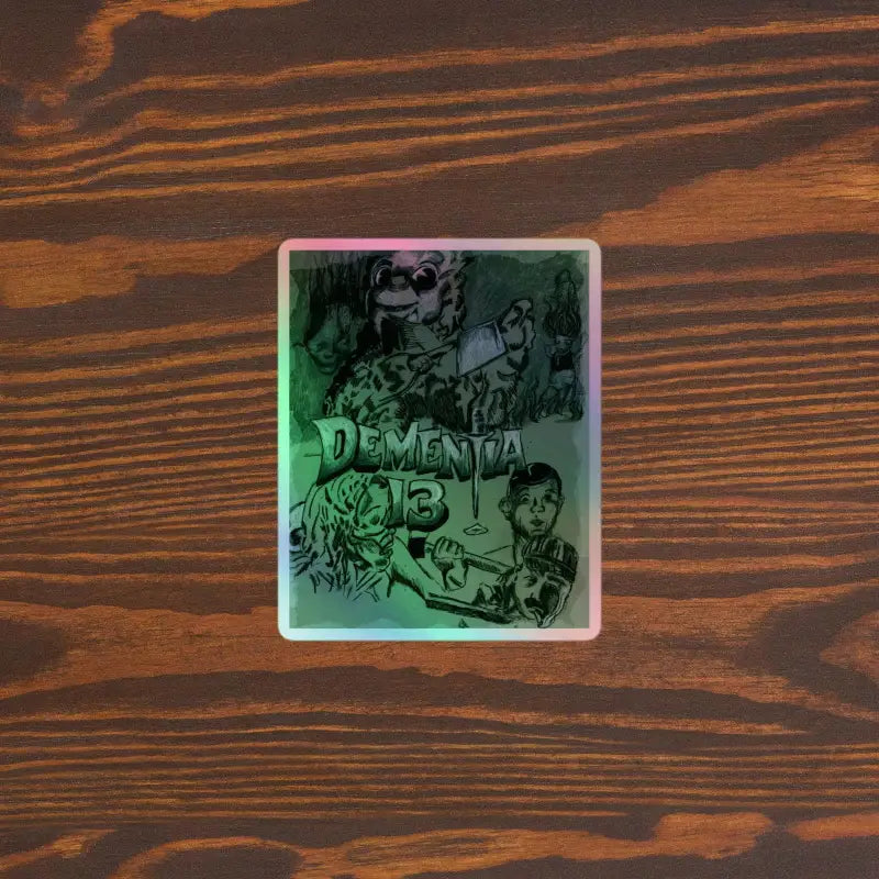 Dementia 13 sticker featuring hauntingly reimagined artwork by visionary artist Matthew Dye