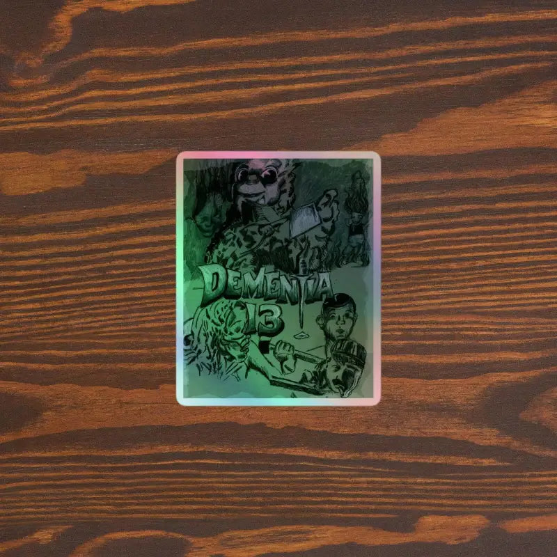 Dementia 13 sticker featuring hauntingly reimagined artwork by visionary artist Matthew Dye