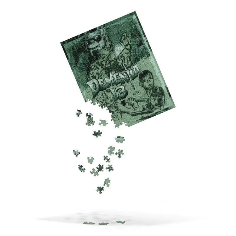 Puzzle piece-filled dollar bill symbolizes classic horror in Dementia 13 jigsaw puzzle