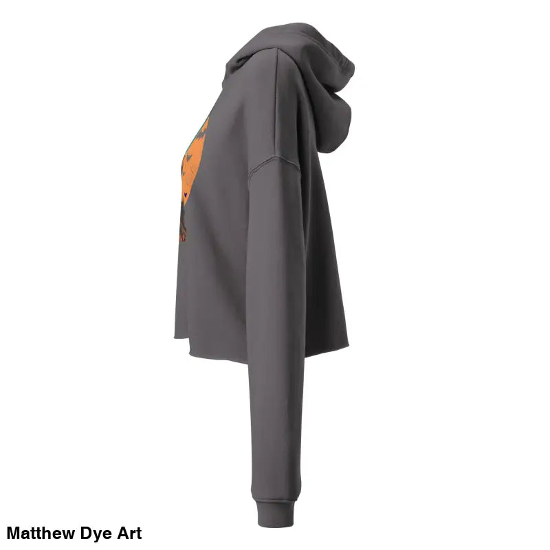 Gray cropped hoodie from Fangs & Fashion, meticulously crafted for gothic souls and vampire fans