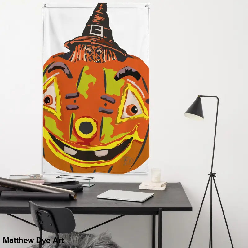 Whimsical Vintage Pumpkin wall hanging from Haunted Harvest by Matthew Dye Art