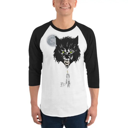 Werewolf graphic on classic cotton baseball tee for Howl at the Moon design