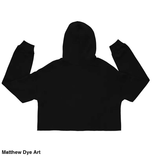 Black hooded sweatshirt with raised arms, a captivating statement piece for full moon vibes