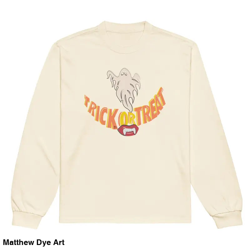 Premium long sleeve shirt featuring Jack-o’-Lantern glow vintage Halloween art