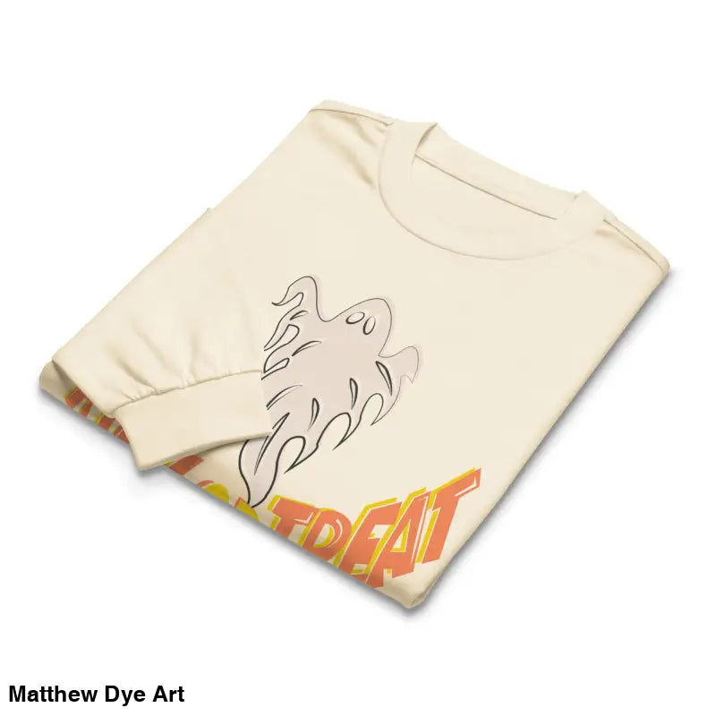 Premium long sleeve shirt featuring ghost graphic for effortless elegance this Halloween