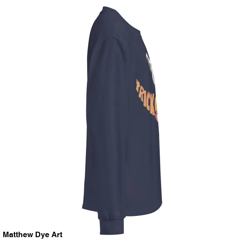 Navy blue long sleeve shirt showcasing effortless elegance in Vintage Halloween Art design