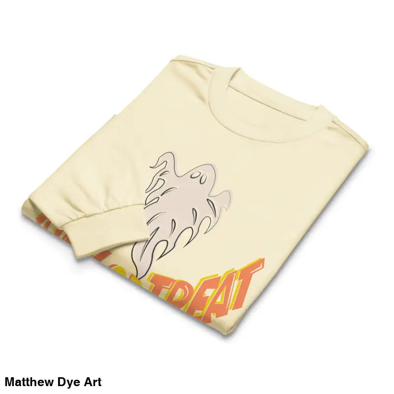 Folded premium long sleeve shirt with ghost graphic from Jack-o’-Lantern Glow collection