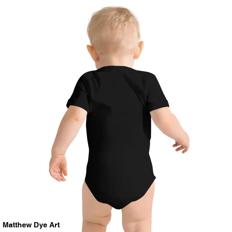 Black baby bodysuit featuring an adorable jack-o’-lantern for Baby’s First Halloween