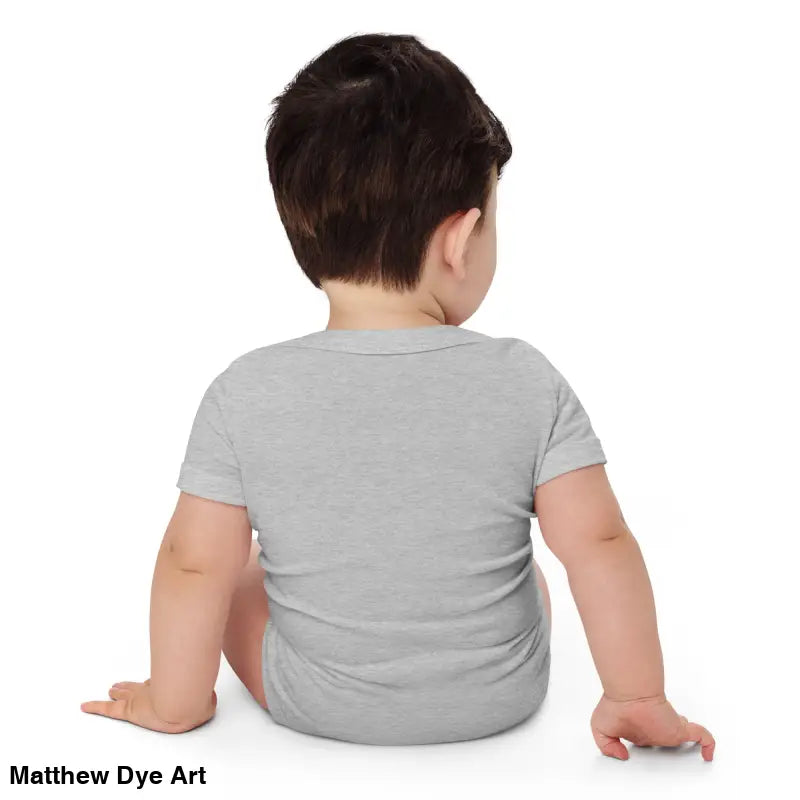 Gray baby onesie featuring Scary Cat Halloween design from Little Monster Chic