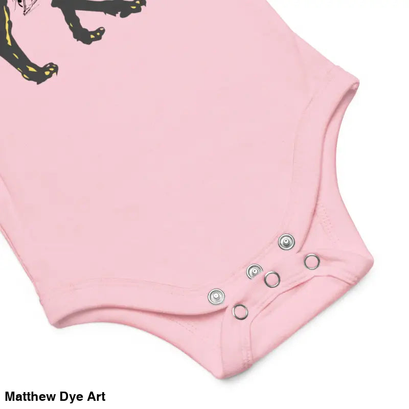 Pink baby bodysuit with snap closures for Scary Cat Halloween themed outfits