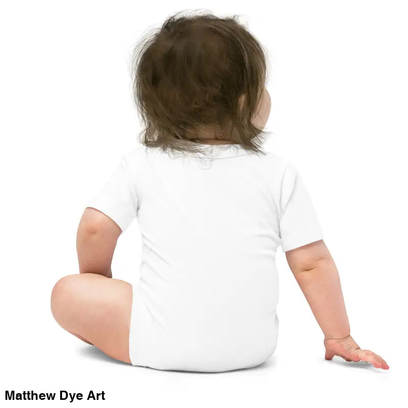 Baby in white onesie depicting Scary Cat Halloween art for an enchanting spirit