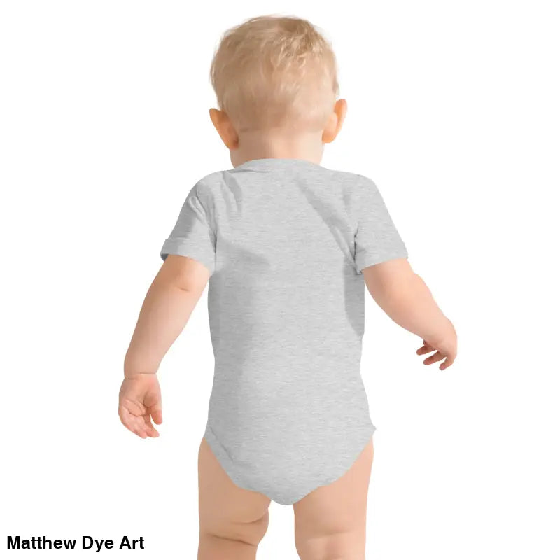 Gray baby bodysuit featuring a vintage black cat in the Little Pumpkin design