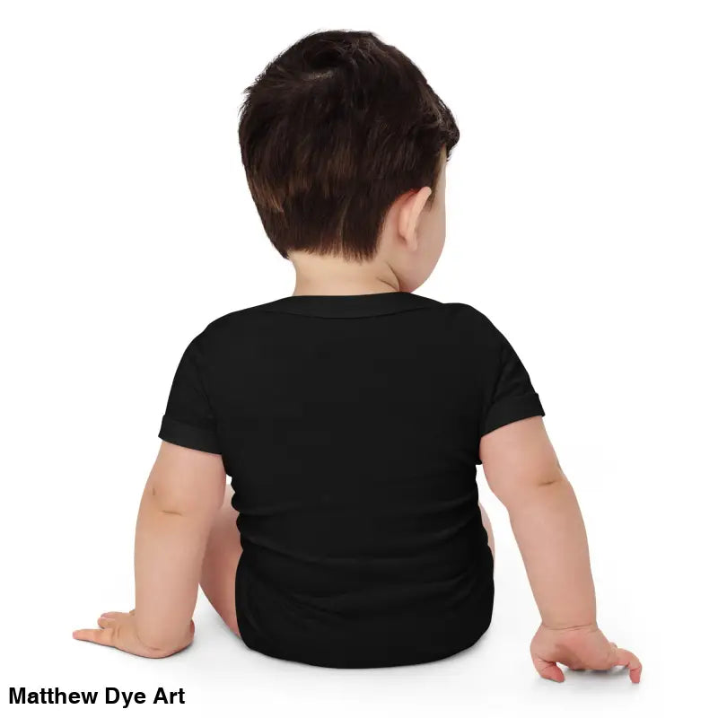 Black baby bodysuit featuring a vintage black cat design in Little Pumpkin collection