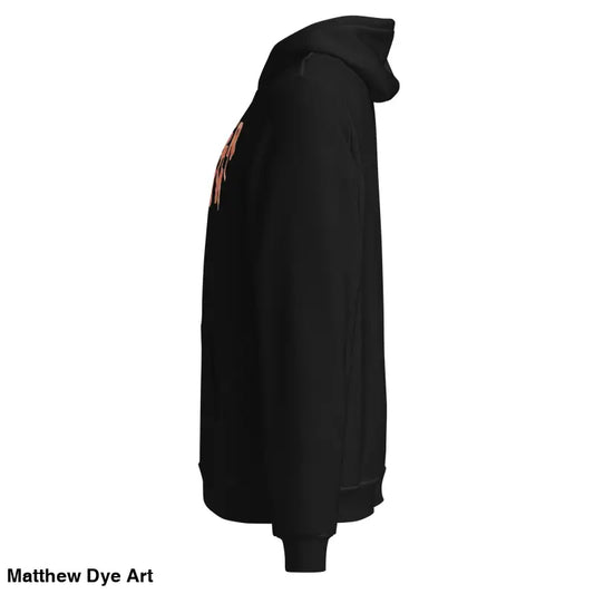 Black hooded sweatshirt, a must-have unisex cotton fleece pullover for Halloween parties