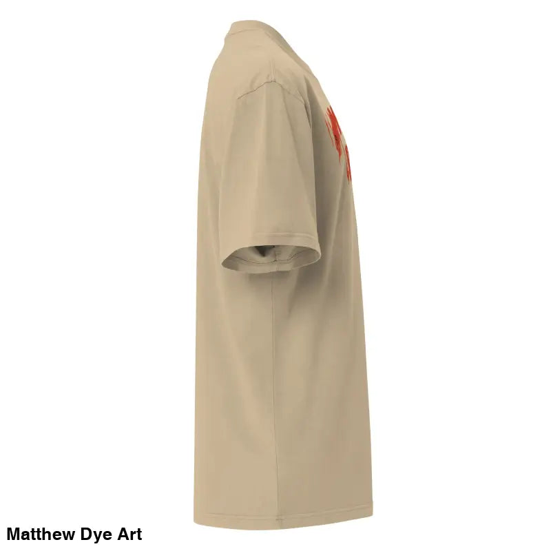 Beige Murder Party Mayhem Oversized T-Shirt featuring short sleeves and wide neck ribbing