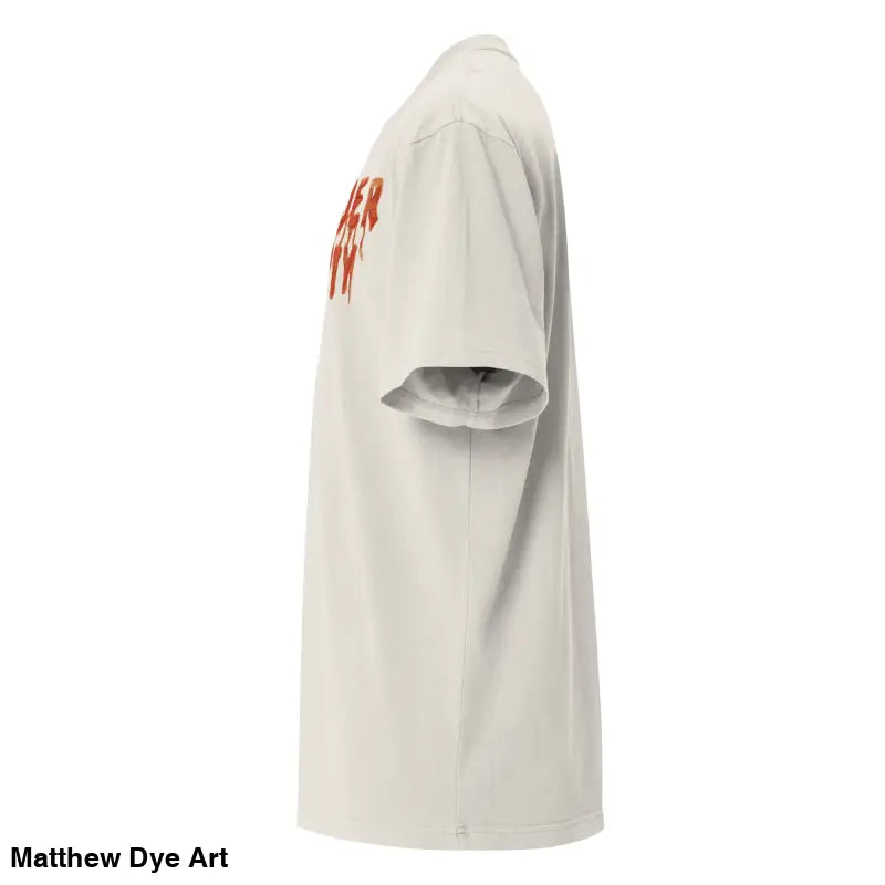 Off-white short-sleeved Murder Party Mayhem oversized t-shirt with wide neck ribbing