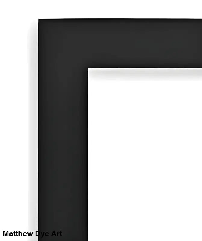 Black L-shaped frame corner of a chic piece perfectly marrying Halloween vibes with vampire framed poster