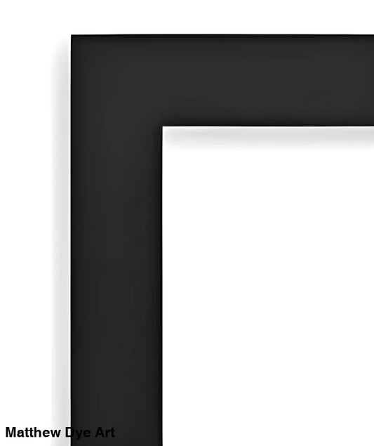 Black L-shaped frame corner of a chic piece perfectly marrying Halloween vibes with vampire framed poster