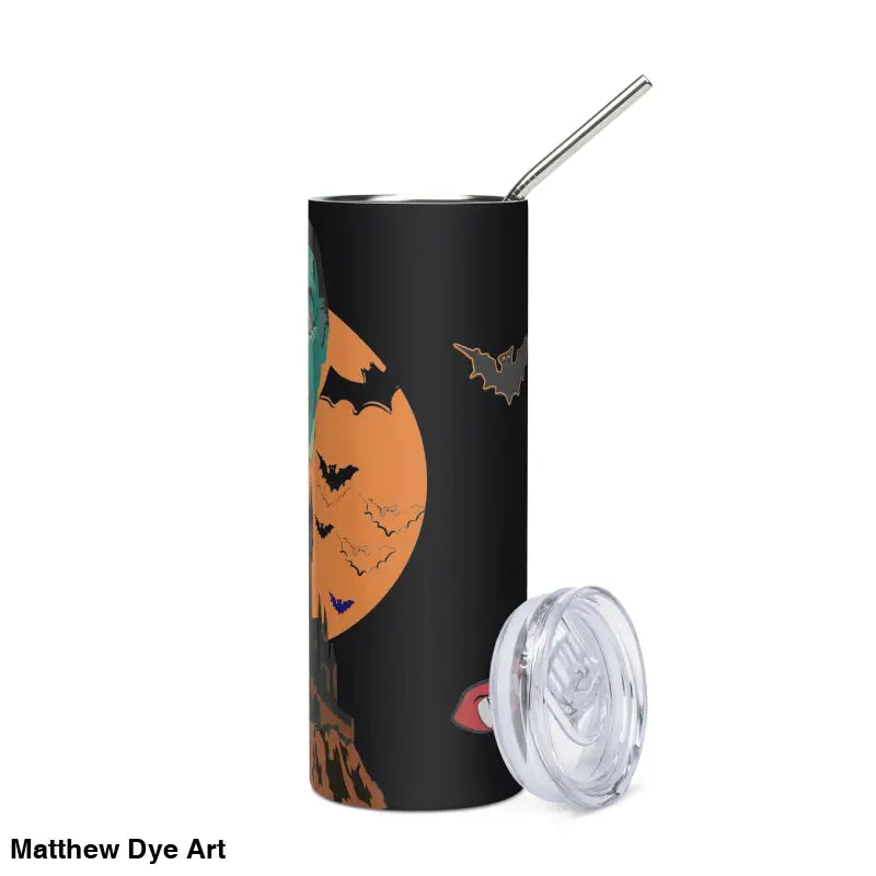 Halloween-themed stainless steel tumbler from the Cute Halloween Collection by Matthew Dye Art