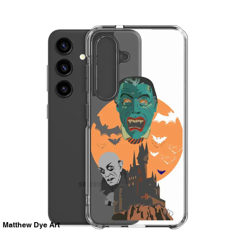 Vintage-style Halloween horror artwork on Night of the Vampires Samsung Clear Case