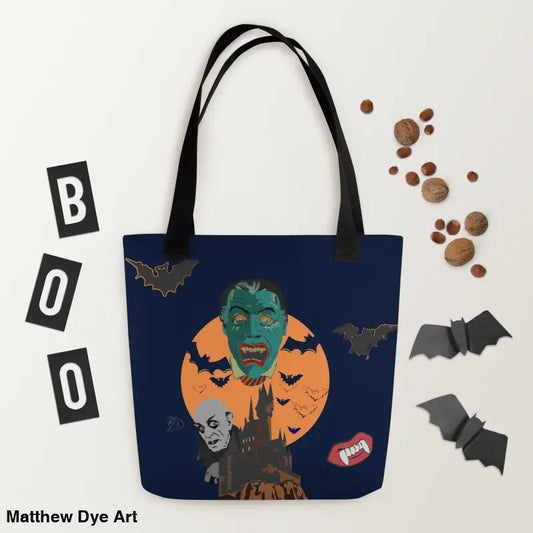 Halloween-themed Night of the Vampires Trick or Treat Tote Bag for spooky festivities