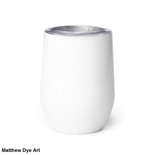 White insulated stainless steel wine tumbler for Halloween themed vampires drinkware