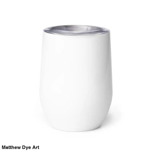 White insulated stainless steel wine tumbler for Halloween themed vampires drinkware