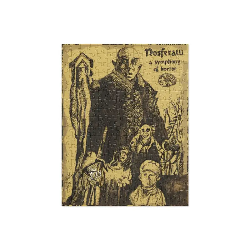 Vintage Nosferatu movie poster art for Gothic Horror Jigsaw Puzzle