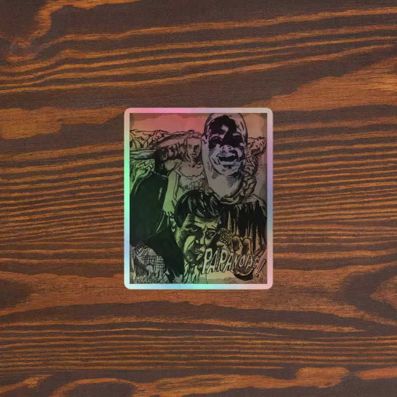 Holographic trading card showcasing vintage horror flair with artwork by Matthew Dye