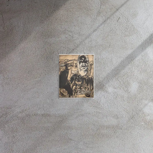 Vintage sepia-toned photograph showcasing Paranoiac horror art print elegance