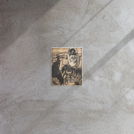 Vintage sepia-toned photograph showcasing Paranoiac horror art print elegance