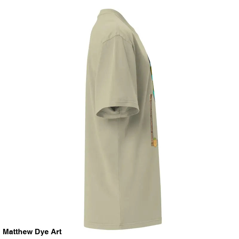 Khaki-colored Pharaoh’s Curse Oversized Tee featuring surreal nostalgic Halloween design