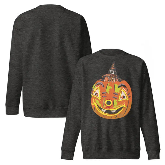 Gray Halloween sweatshirt from the Pumpkin Witch Premium Sweatshirt cute Halloween collection