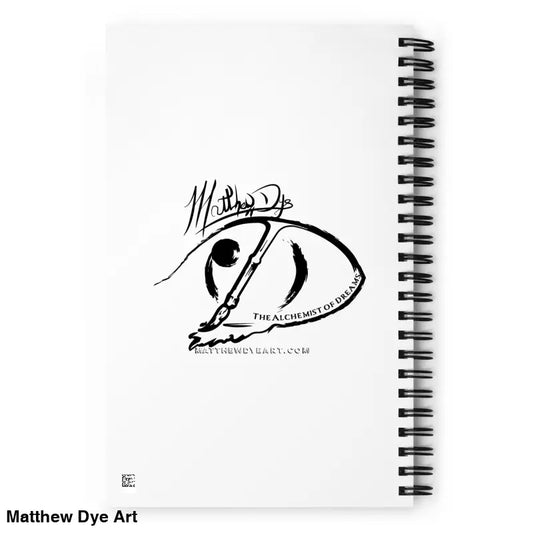 Pumpkin Witch Spiral Notebook showcasing Matthew Dye art as a splendid vessel for creativity