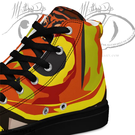 High-top sneaker with flame design from Whimsical Pumpkin Witch Women’s collection